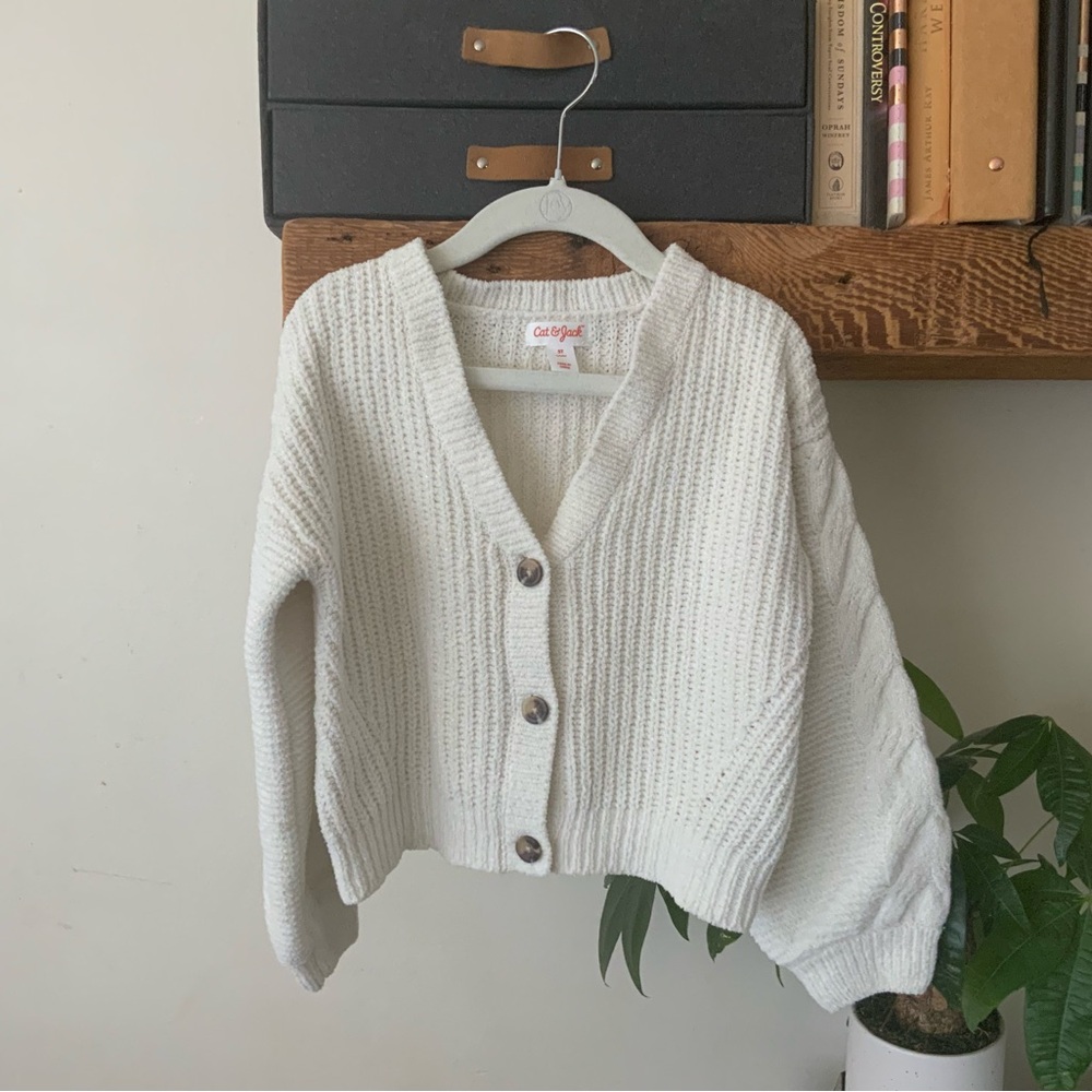 Cat & Jack off white Button-Up Cardigan